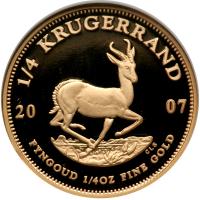 South Africa. ¼ Krugerrand, 2007. NGC PF70 - 2