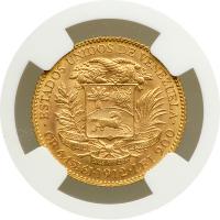 Venezuela. 20 Bolivares, 1912. NGC MS63 - 2