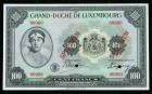 Luxembourg. Specimen 100 Francs, ND (1944). About Unc