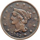 1842 N-8 R1 Rays Obverse VG10.