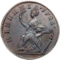 1723 Wood's Hibernia Halfpenny. PCGS AU55 - 2