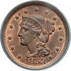 1853 N-13 R1 PCGS graded MS63 Red & Brown.