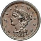 1855 N-9 R1 Italic 55 with Knob-on-Ear PCGS graded MS63 Brown.