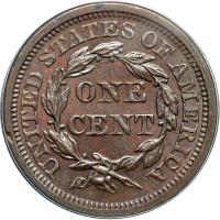 1855 N-10 R1 Italic 55 PCGS graded MS64 Brown. - 2