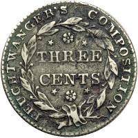 1837 Feuchtwanger 3 cent Hard Times Token Low-117, Rulau HT-262 Rarity-3 VF20. - 2