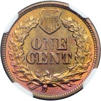 1864 Indian Head Cent. Bronze, with "L" - 2