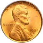 1951-S Lincoln Cent. PCGS MS67