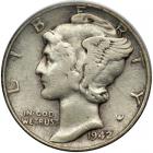 1942/1 Mercury Dime. PCGS VF30