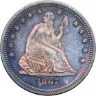 1867 Seated Liberty 25¢. PF60