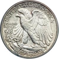 1917-D Liberty Walking Half Dollar. Mint mark on reverse. PCGS MS63 - 2