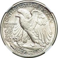 1917-S Liberty Walking Half Dollar. Mint mark on obverse - 2