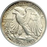 1919-D Liberty Walking Half Dollar. PCGS AU58 - 2