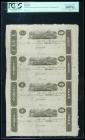 Cincinnati, OH. Unknown Issuer. 18__ $5-3-2-1 Uncut Sheet of Remainders. PCGS Currency Choice About New 58PPQ