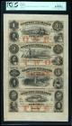 Omaha City, NE. Western Exchange Fire & Marine Ins. Co. Nov. 2, 1857 $1-2-3-5 Uncut Sheet. PCGS Currency Gem New 65PPQ