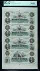 Providence, RI. Bank of America. 18__ $1-1-1-2 Uncut Sheet of Remainders. PCGS Currency Choice About New 58PPQ