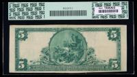 1902, $5 National Bank Note. Mauch Chunk NB, Mauch Chunk, PA. PCGS Currency Fine 15 - 2