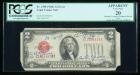 1928-G, $2 Legal Tender Note. Gutter Fold on Face and Back. PCGS Currency Apparent Very Fine