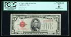 1928-E, $5 Legal Tender Note. Star Note. PCGS Currency Apparent Fine 15