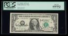 1977-A, $1 Federal Reserve Note. Courtesy Autographs. PCGS Currency Gem New 65PPQ