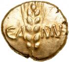 Britain. Celtic Coinage, Trinovantes. Cunobeline, c. AD 10-20. Gold Stater (5.52 g) minted at Camulodunum. EF