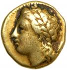 Sicily, Syracuse. Agathokles, 317-289 BC. Electrum 25 Litrai (3.42 g) minted c. 310-290 BC. VF