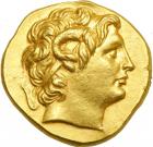 Kingdom of Thrace. Lysimachos, 323-281 BC. Gold Stater (8.48 g) minted at an as yet unknown mint, third century BC. EF