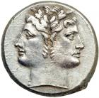 [Roman Republic.] Anonymous Coinage. AR Quadrigatus (Didrachm) minted at Rome, 225-212 BC. VF