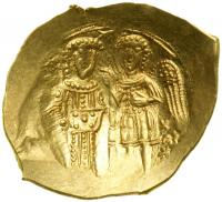 Isaac II, Angelus, 1185-1195. Electrum Aspron Trachy (4.05 g) minted at Constantinople. EF - 2