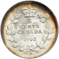 Canada. 5 Cents, 1902-H. UNC - 2