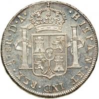 Chile. 8 Reales, 1787 So-D.A. (Santiago). NGC AU58 - 2