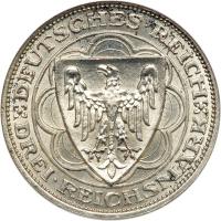 Germany. 3 Reichsmark, 1927-A. NGC AU58 - 2