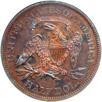 1862 Pattern Half Dollar. Copper, reeded edge. NGC PF66 - 2