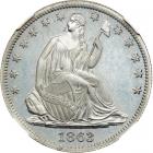 1863 Pattern Half Dollar. Aluminum, reeded edge. NGC PF64