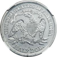 1863 Pattern Half Dollar. Aluminum, reeded edge. NGC PF64 - 2