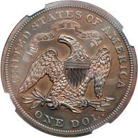 1870 Pattern Silver Dollar. Copper, plain edge. NGC PF66 - 2