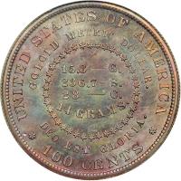 1879 Pattern Goloid Metric Dollar. Copper, reeded edge. NGC PF65 - 2