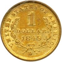 1849-D $1 Gold Liberty. PCGS EF40 - 2