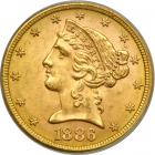 1886-S $5 Liberty. ANACS MS64