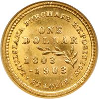 1903 Louisiana Purchase-McKinley Gold Dollar. ANACS MS60 - 2