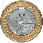 2000-W Library of Congress $10 Bimetallic Unc Coin