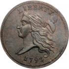 1793 Liberty Cap Half Cent. Bent cap, type 1. PCGS AU55