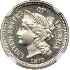 1870 Nickel Three Cents. NGC PF66