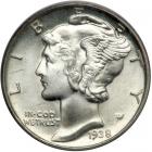 1938-D Mercury Dime. PCGS MS68