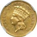 1866 $3 Gold. NGC AU53