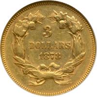 1878 $3 Gold. NGC AU58 - 2