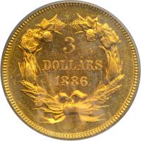 1886 $3 Gold. PCGS MS63 - 2