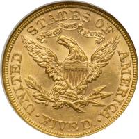 1884 $5 Liberty. NGC MS62 - 2