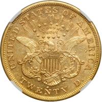 1872-S $20 Liberty. NGC AU55 - 2