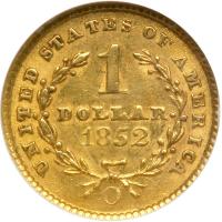 1852-O $1 Gold Liberty. NGC AU58 - 2