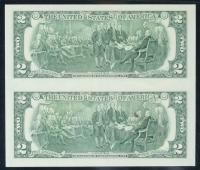 2003 $2 Federal Reserve Uncut Pair Dalls - 2